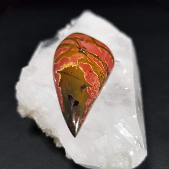 Large Cherry Creek Jasper Drilled Cab * 52.76 x 22.47 x 6.63mm * CCD2D3 - Picture 7 of 11